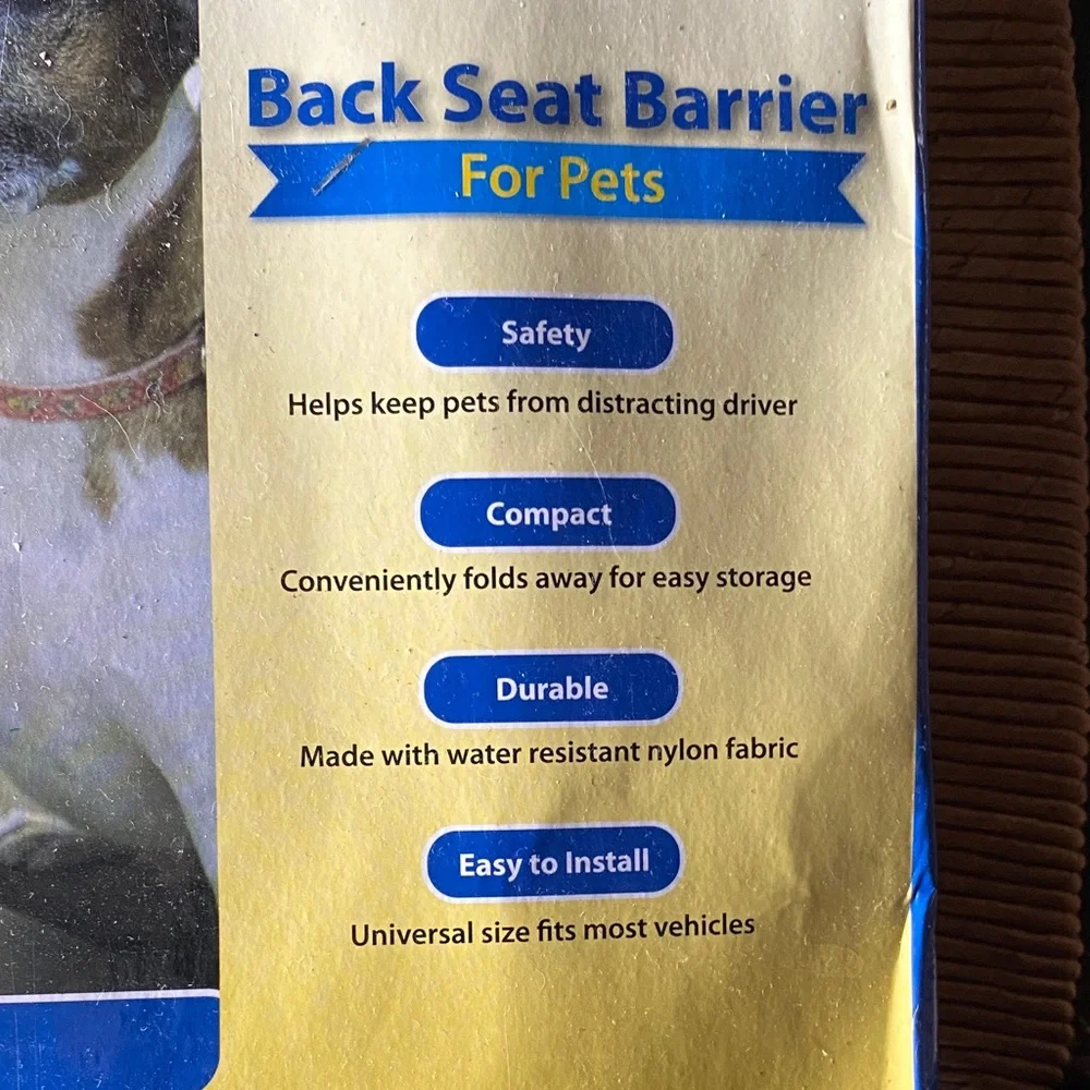 Back Seat Barrier for Pets - Black